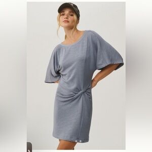 Daily practice by Anthropologie Side-Twist Tee dress folkstone grey size medium